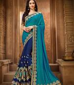   multicolor embroidered art silk saree with blouse