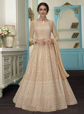 Light-chiku embroidered faux georgette salwar 1