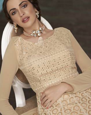Light-chiku embroidered faux georgette salwar 2
