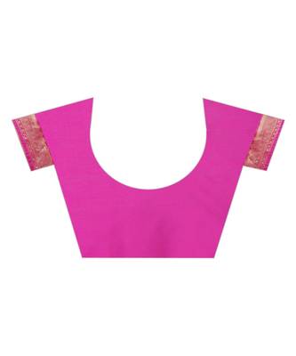 pink woven jacquard saree with blouse 6