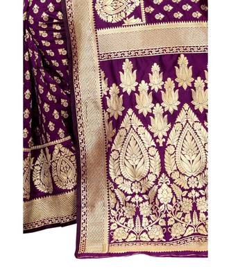 wine woven jacquard saree with blouse 2