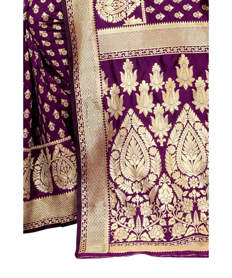 wine woven jacquard saree with blouse