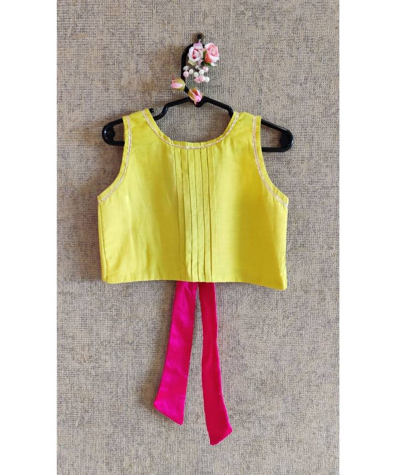 Yellow Top With Multicolour Ghaghra
