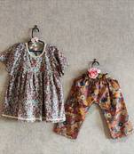 Green Kurta With Printed Palazzo