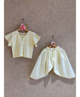 Pastelyellow Dhoti Set 1