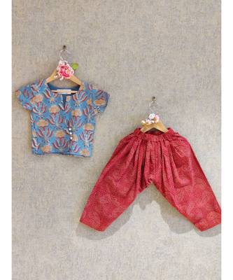 Blue And Maroon Dhoti Set 1