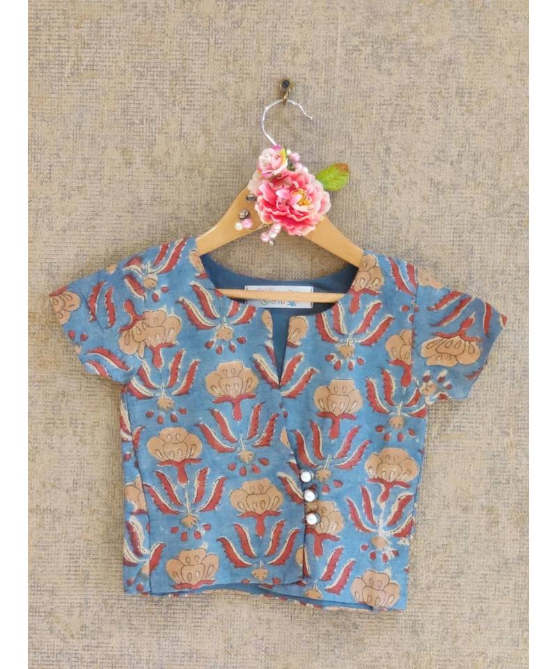 Blue And Maroon Dhoti Set