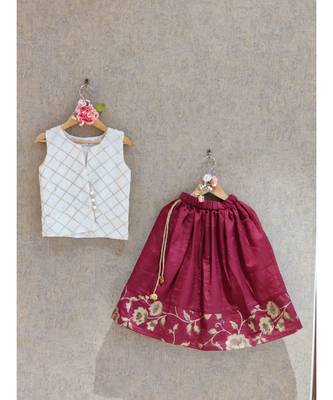Cream Gota Top With Ghaghra 1