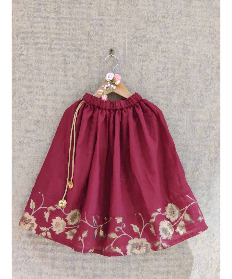 Cream Gota Top With Ghaghra