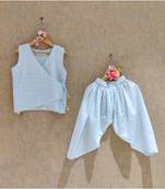 Powder Blue Dhoti Set