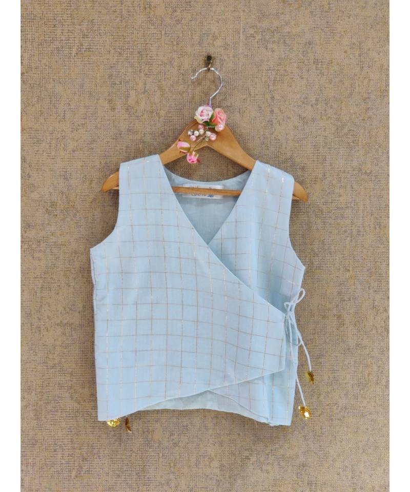 Powder Blue Dhoti Set