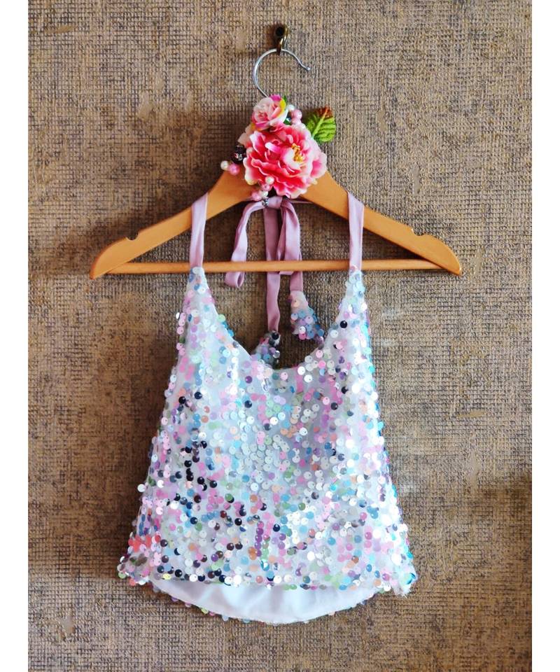 Unicorn  Sequin Top And Ghaghra