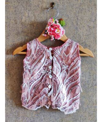 Embroidered Crop Top With Skirt 5