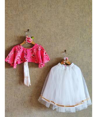 Flower Print Crop Top And Ghaghra 1