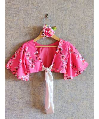 Flower Print Crop Top And Ghaghra 2
