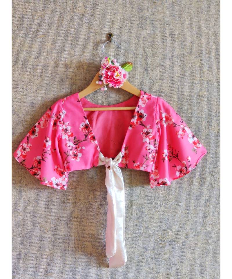 Flower Print Crop Top And Ghaghra