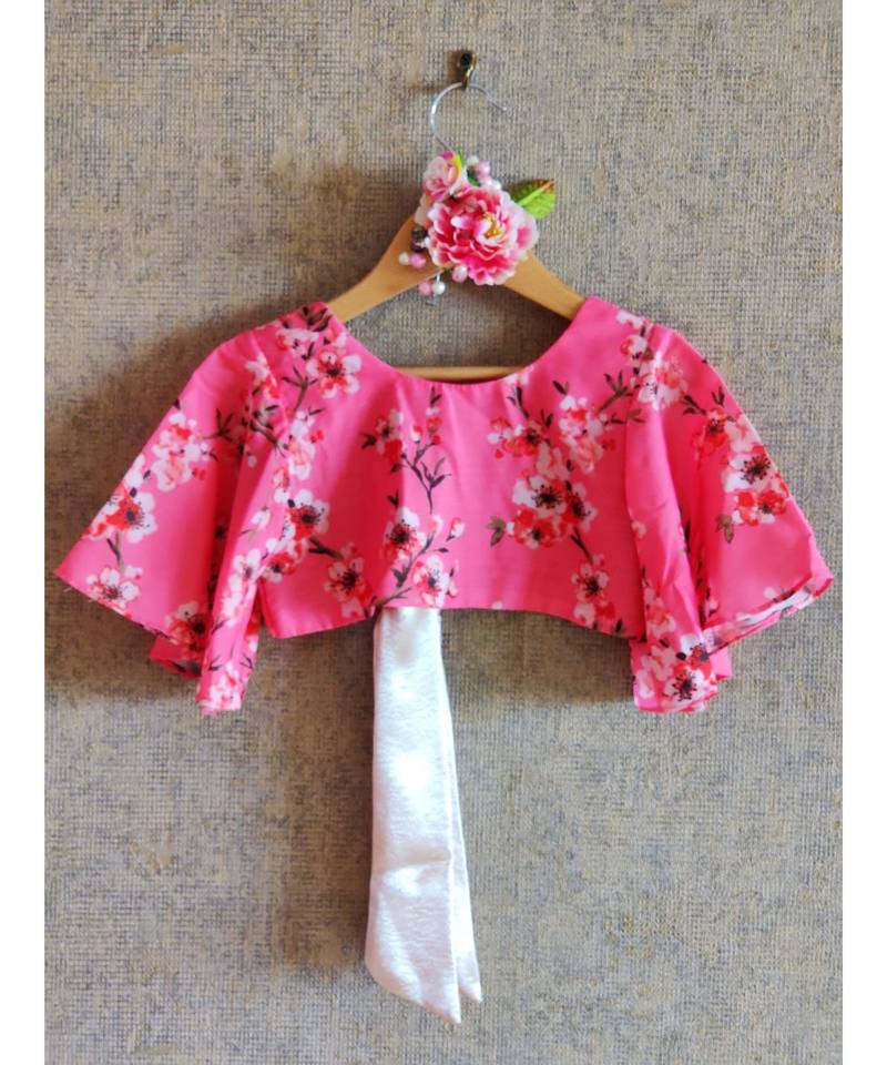Flower Print Crop Top And Ghaghra