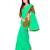 green plain tussar silk saree with blouse