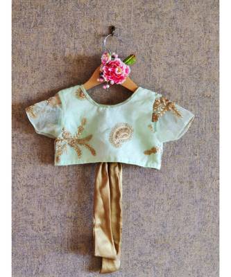 Pastel Green Top With Golden Embroidary And Ghaghra 2