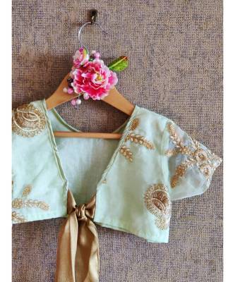 Pastel Green Top With Golden Embroidary And Ghaghra 5
