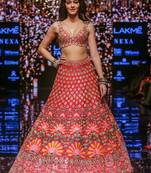 Multicolor embroidered silk semi stitched lehenga