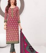 Multicolour Printed Crepe Salwar With Dupatta Unstitched