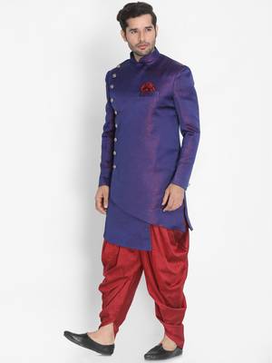 Blue Printed Blended Cotton Indo-Western-Dresses 2