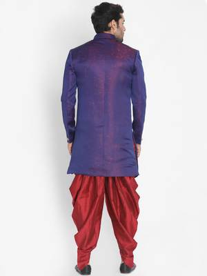 Blue Printed Blended Cotton Indo-Western-Dresses 4