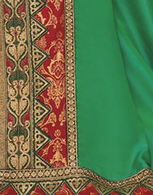 Multicolor embroidered silk blend saree with blouse 4