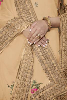 Coffee embroidered silk salwar 2