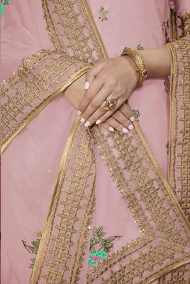 Light-onion-pink embroidered silk salwar 2