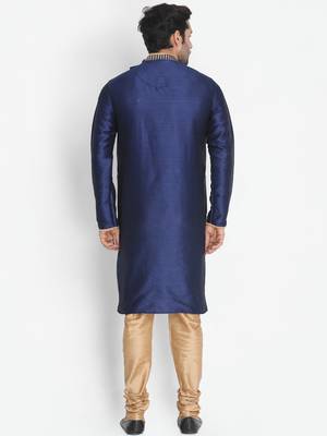 Blue Plain Blended Cotton Indo-Western-Dresses 4