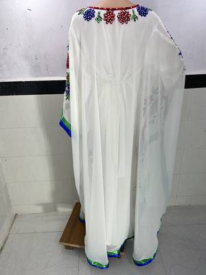 white georgette farasha with zari and stone work kaftan 3