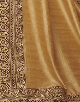 Multicolor embroidered silk blend saree with blouse 4