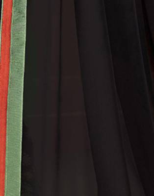 Black printed georgette saree with blouse 4