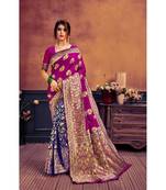 Women's Designer Pink Colour Poly Cotton Saree With Blouse Piece