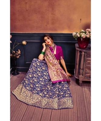 Women's Designer Pink Colour Poly Cotton Saree With Blouse Piece 4
