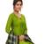 Women's Parrot Green & Black Cotton Printed Unstitch Dress Material With Dupatta