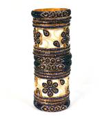 Beautiful And Glamorous Blue Color Flower Shape Bangle Set Party Wear For Women And Girls 14 Pieces