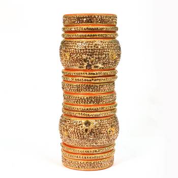Hyderabadi Bridal Joda, Golden Bangle Set For Women And Girls Stylish 14 Pieces 1