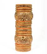 Hyderabadi Bridal Joda, Golden Bangle Set For Women And Girls Stylish 14 Pieces