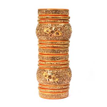 Hyderabadi Bridal Joda, Golden Bangle Set For Women And Girls Stylish 14 Pieces 1
