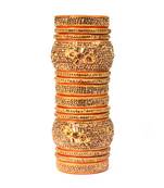 Hyderabadi Bridal Joda, Golden Bangle Set For Women And Girls Stylish 14 Pieces