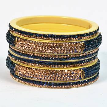 Hyderabadi Beautiful Stones Bangles For Women And Girls Party Wear Set Of 6 3