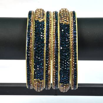 Hyderabadi Beautiful Stones Bangles For Women And Girls Party Wear Set Of 6 4