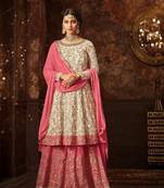 White embroidered georgette salwar