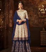 White embroidered georgette salwar