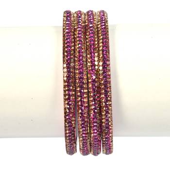 Hyderabadi Beautiful Stones Bangles For Women And Girls Party Wear Set Of 4 3
