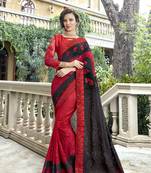 Multicolor embroidered georgette saree with blouse