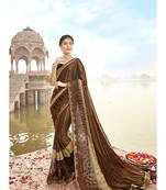Copper embroidered lycra saree with blouse